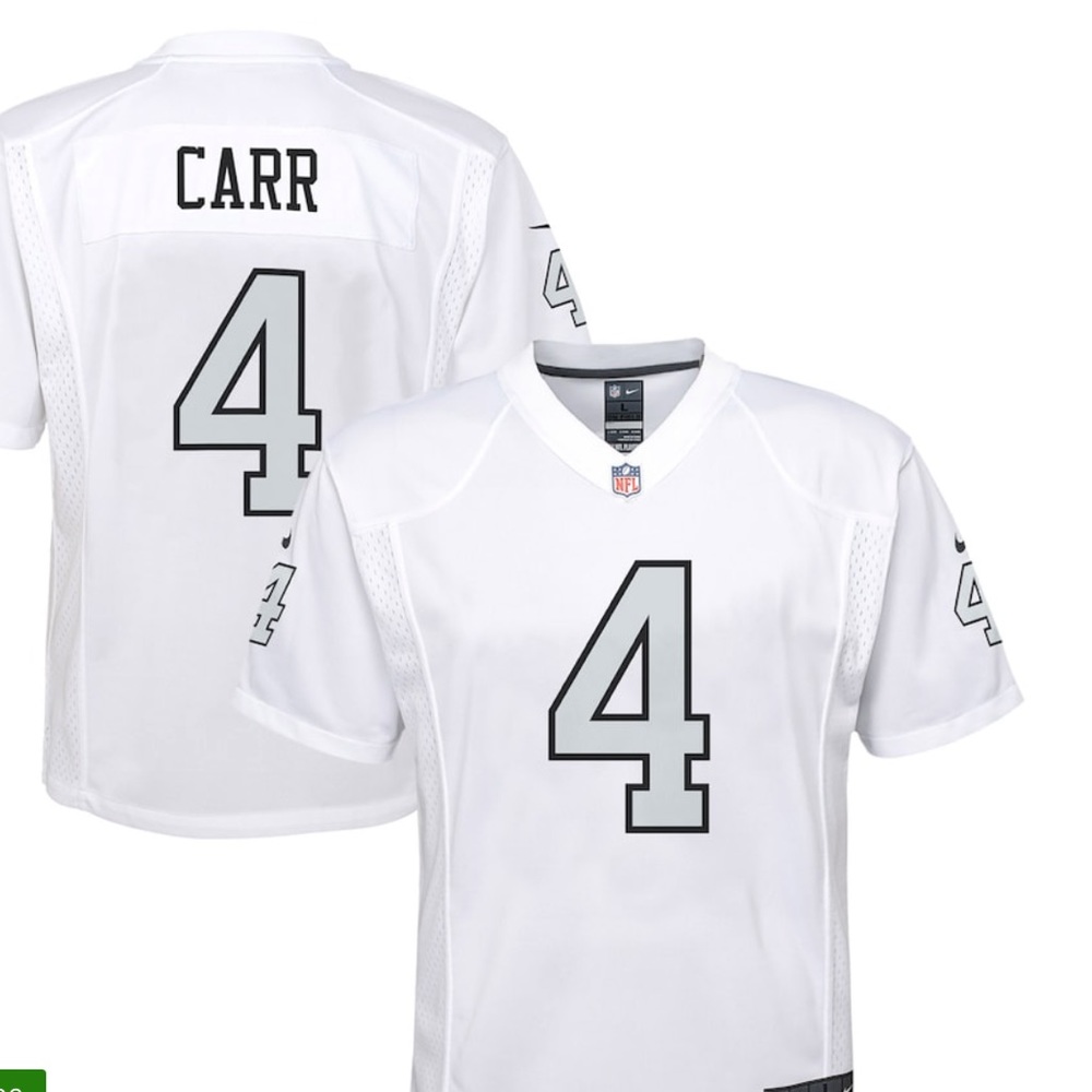 NFLPA Las Vegas Raiders Derek Carr Nike White Color Rush Game Jersey